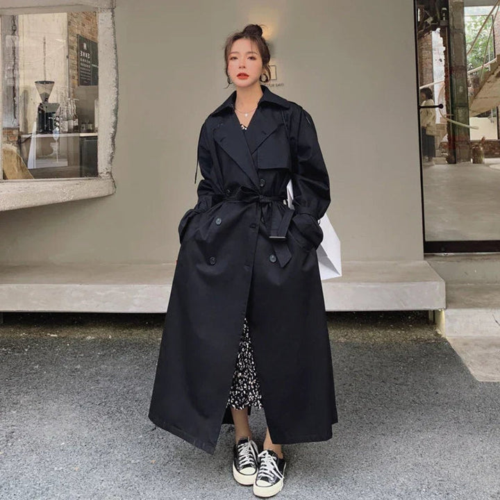 Evelyn | Women's Oversized Double-Breasted Long Trench Coat