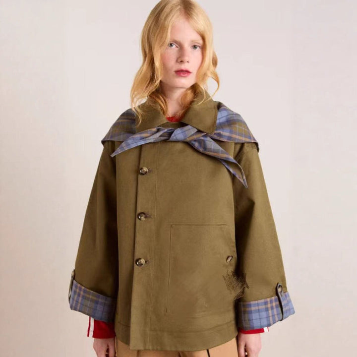 Eleanor | Women's Oversized Double-Breasted Plaid-Lined Trench Coat