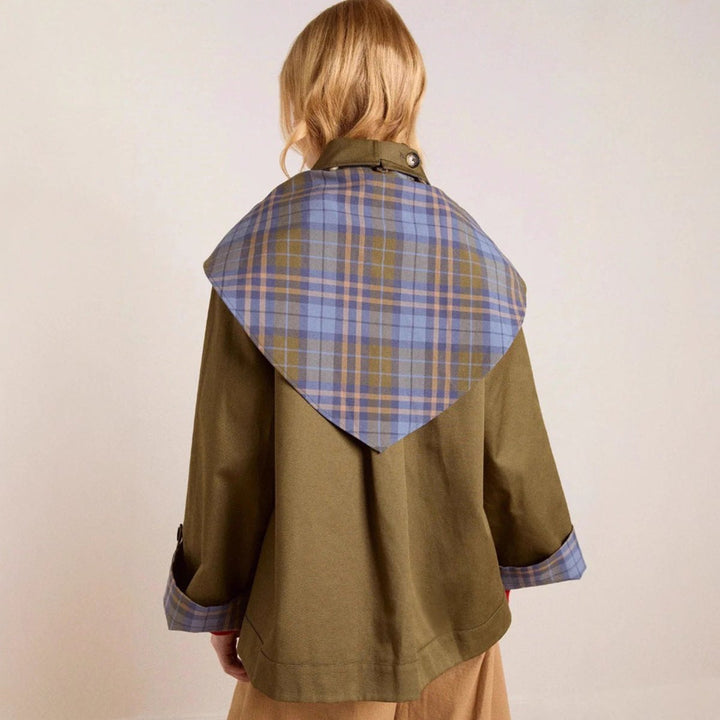 Eleanor | Women's Oversized Double-Breasted Plaid-Lined Trench Coat