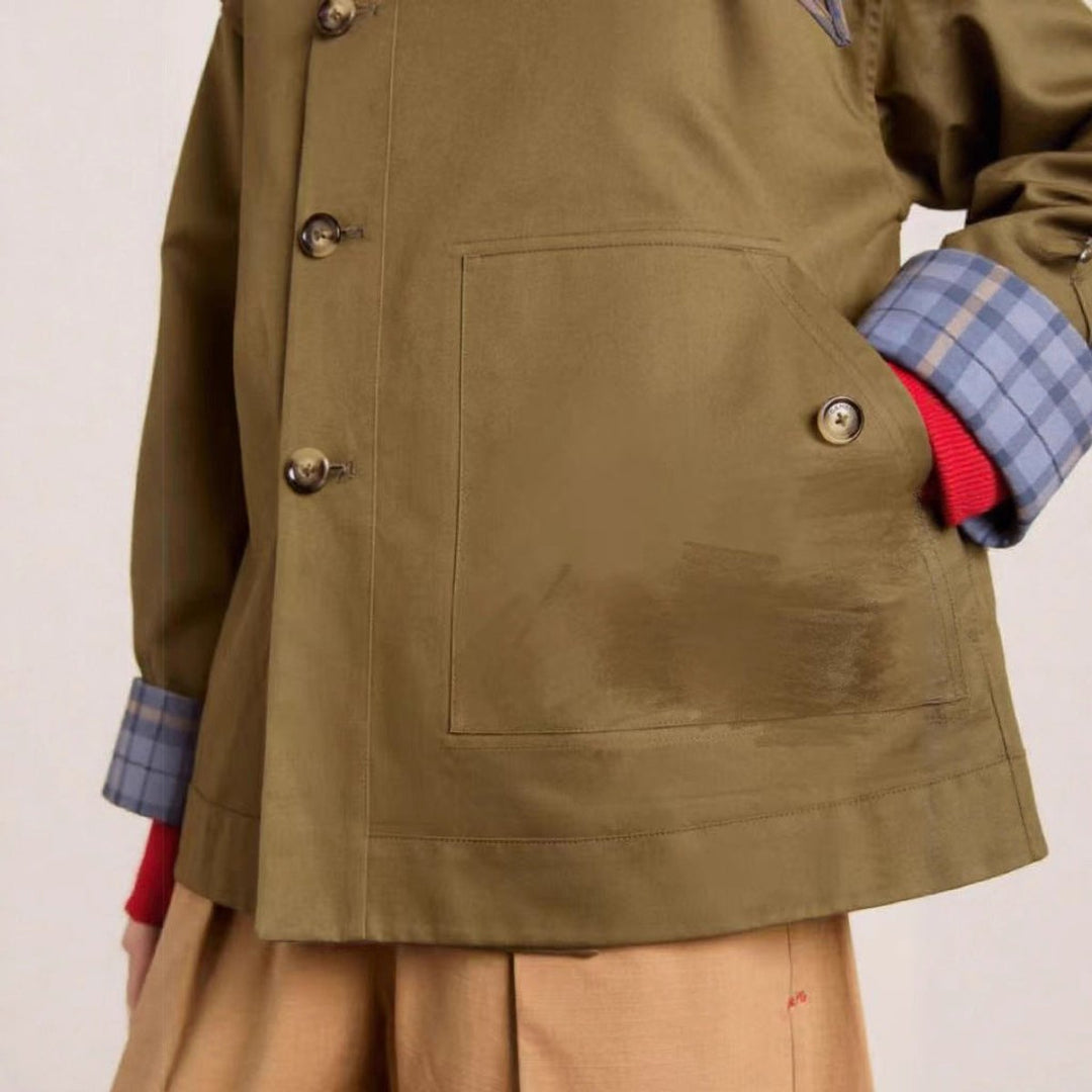 Eleanor | Women's Oversized Double-Breasted Plaid-Lined Trench Coat