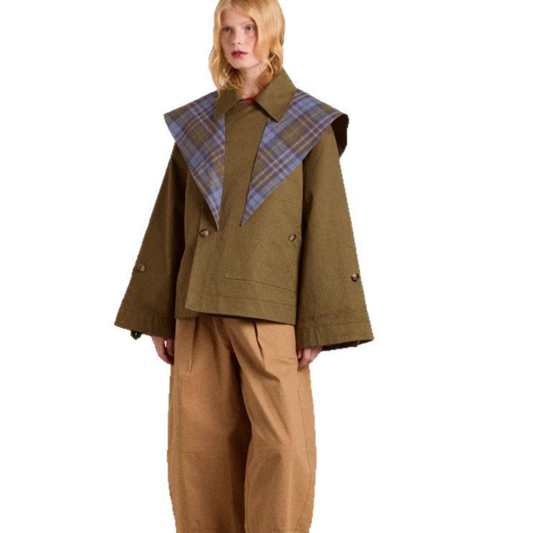Eleanor | Women's Oversized Double-Breasted Plaid-Lined Trench Coat
