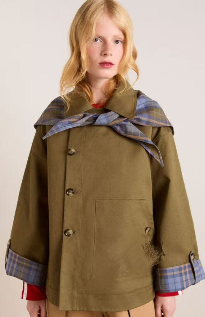 Eleanor | Women's Oversized Double-Breasted Plaid-Lined Trench Coat