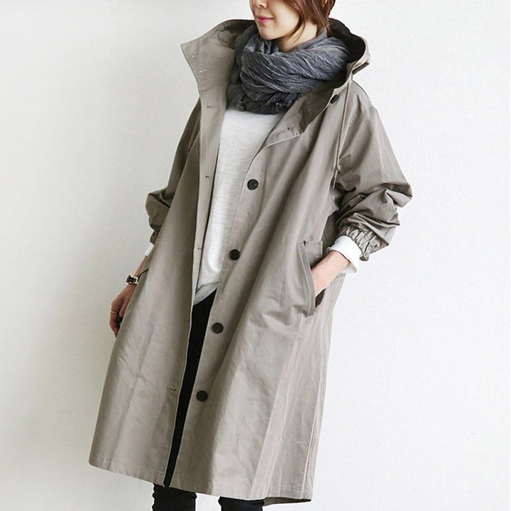 Amelia | Women's Oversized Water-Resistant Button-Front Trench Coat