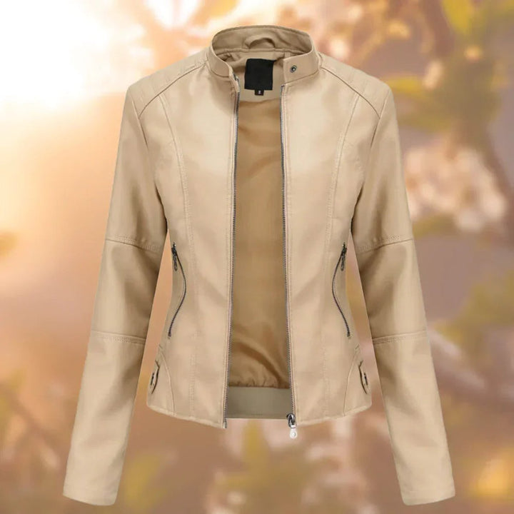 Eleanor | Women's Slim-Fit Zip-Up Moto Faux Leather Jacket