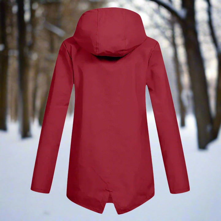 Layla | Women's Waterproof Hooded Rain Jacket Zip-Up Longline