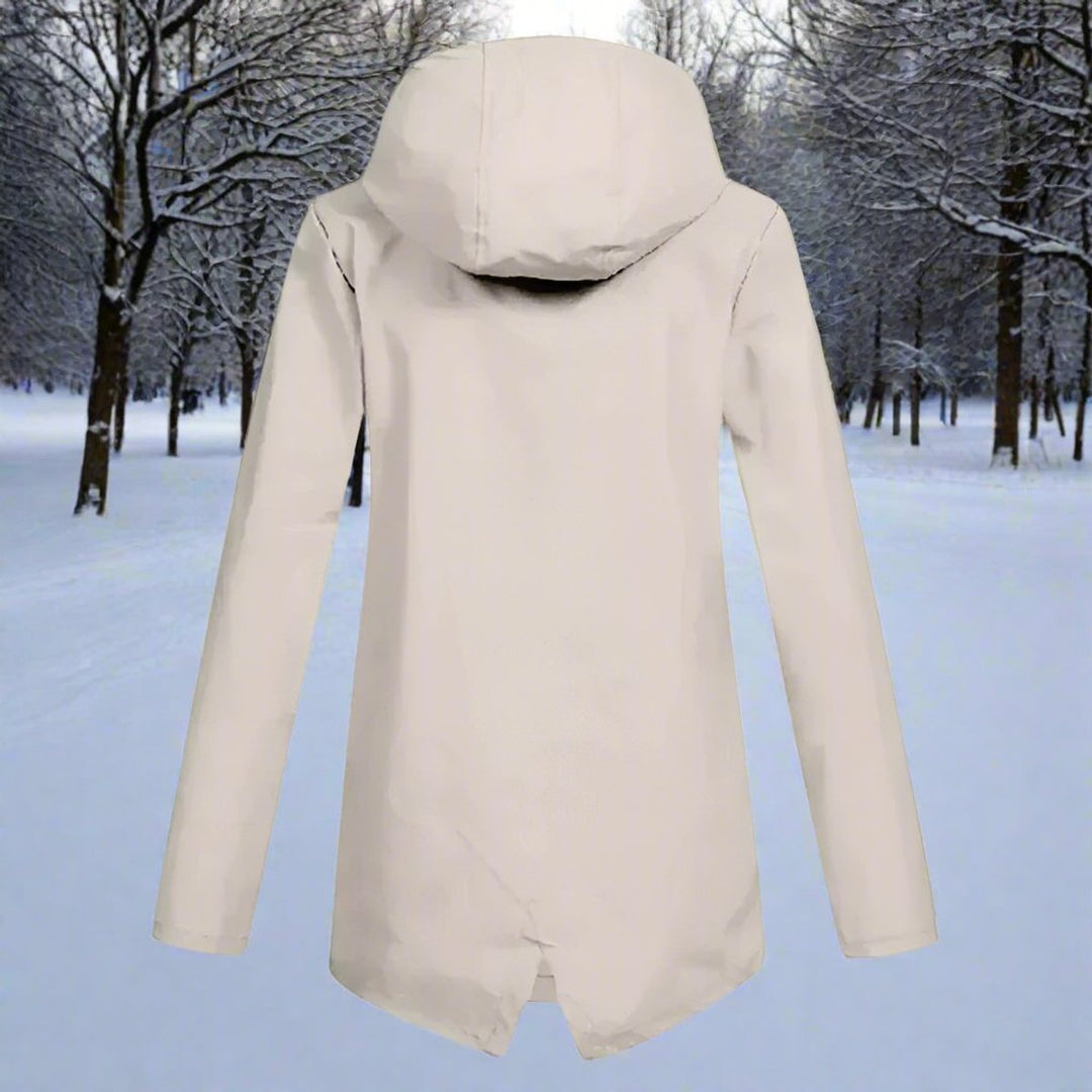 Layla | Women's Waterproof Hooded Rain Jacket Zip-Up Longline
